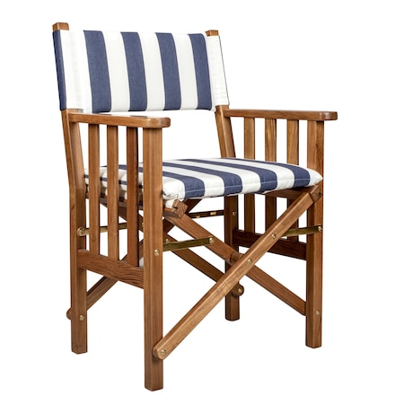 Whitecap Hemingway Director's Chair with Navy/White Striped Cushion Seat 61050